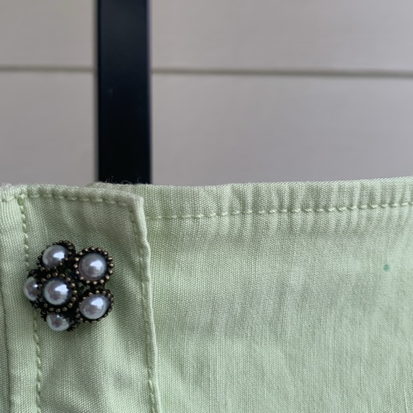 NEW Anthropologie maeve volume hip mini green linen blend dress plus 3X - Picture 8 of 15